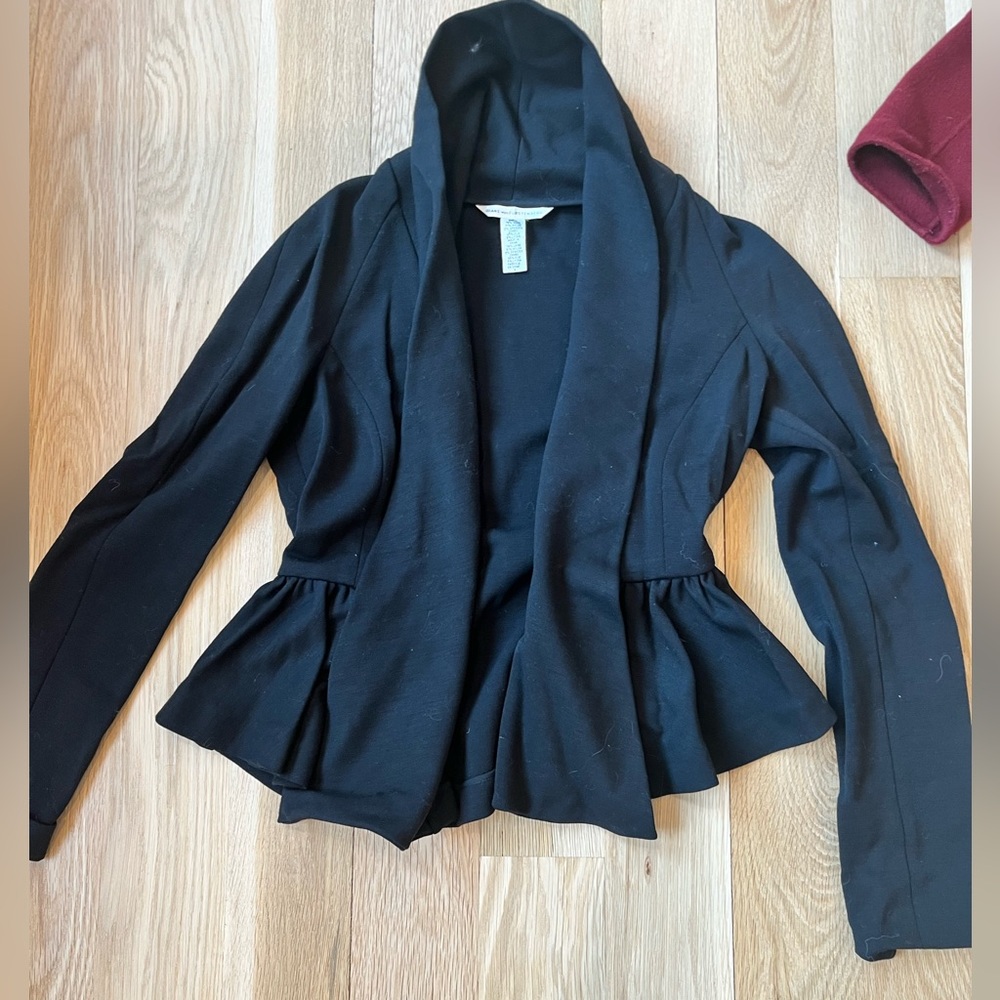 DVF blazer, shawl collar, looks cute with a belt